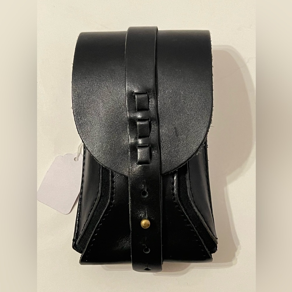 Embrazio Sottile Satchelita Leather Phone Holster Belt Case Pouch Black NWT